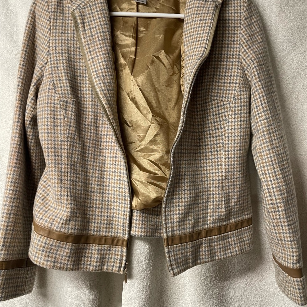 Pendleton Houndstooth Plaid Jacket Brown/Grey Vir… - image 2